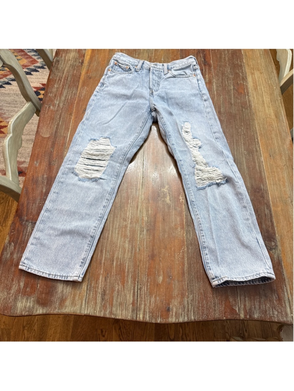 Levi's Wedgie Straight Jeans Womens Light Blue Size 26